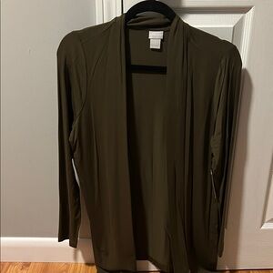 Chico's Dark Olive Draped Cardigan